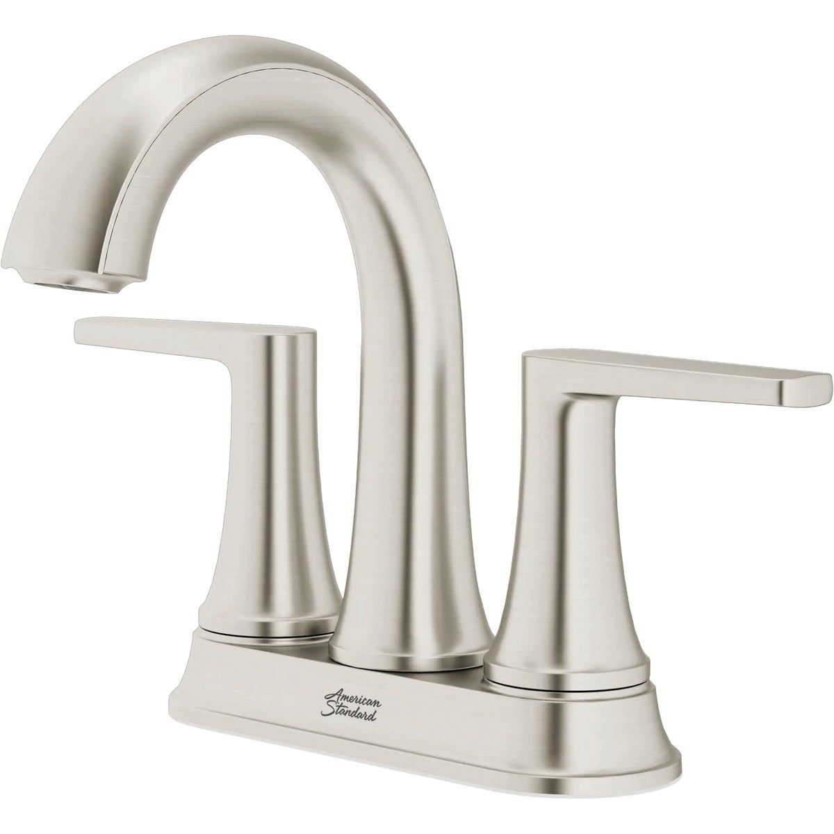 American Standard Becklow Brushed Nickel 2-Handle Lever 4 In. Centerset Hi-Arc Bathroom Faucet with Push Drain Image 7