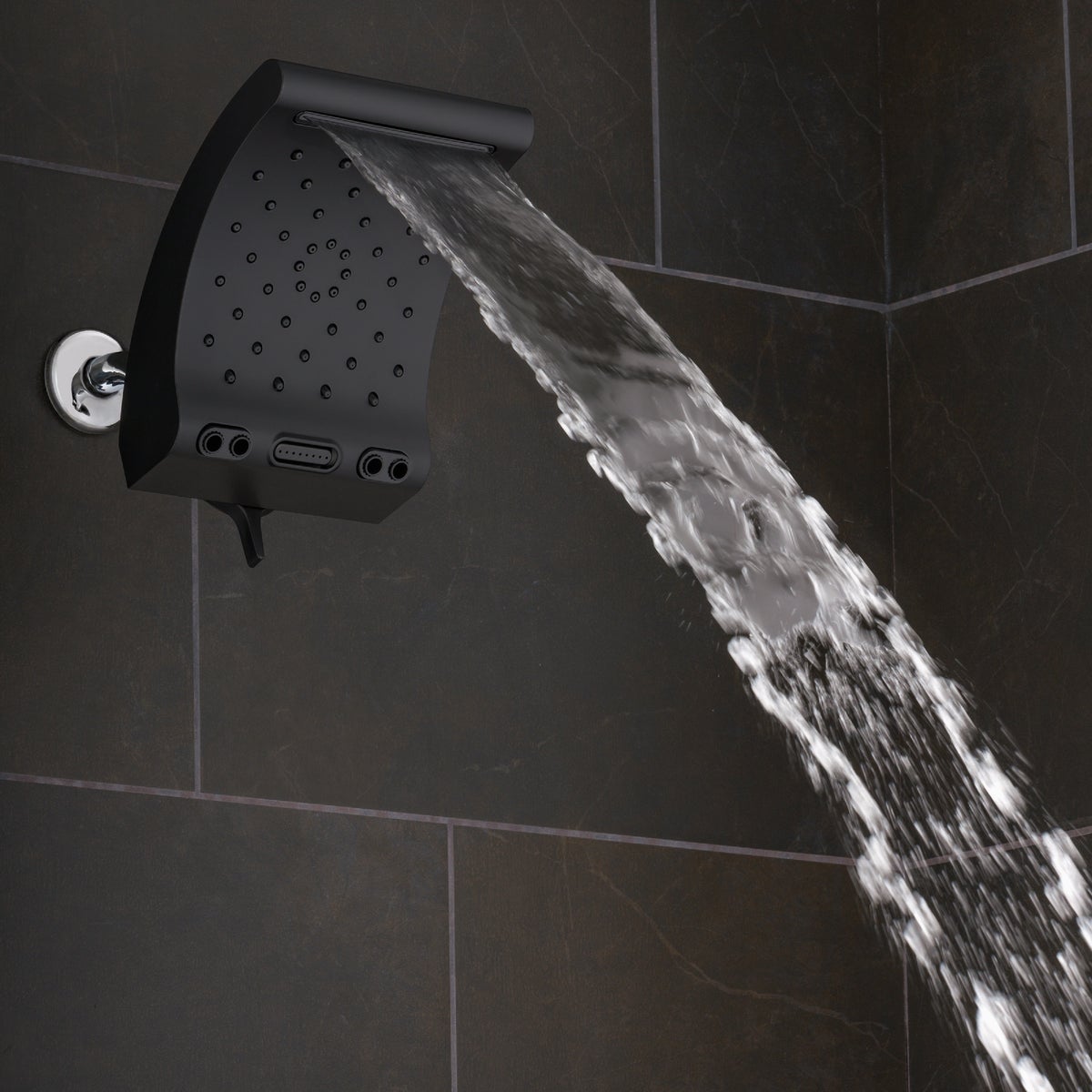 Oxygenics Evolution 5-Spray 1.8 GPM Rain Showerhead, Matte Black Image 4