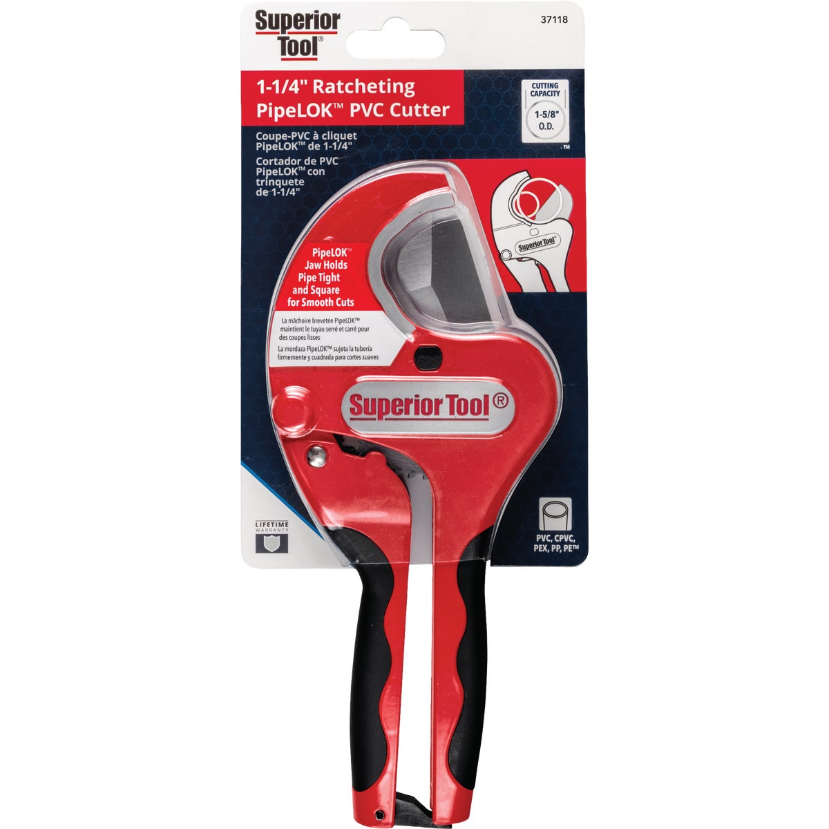 Superior Tool PipeLOK 1-1/4 In. Ratcheting PVC Cutter Image 4