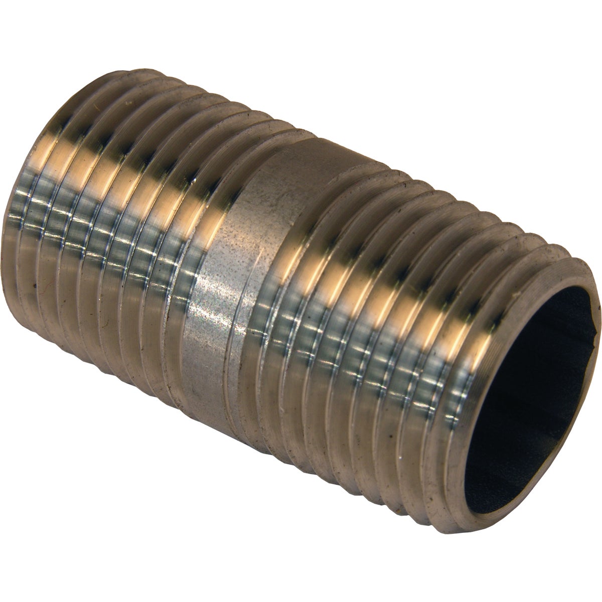 Lasco 1/2 In. x Short Male Iron Pipe Stainless Steel Nipple