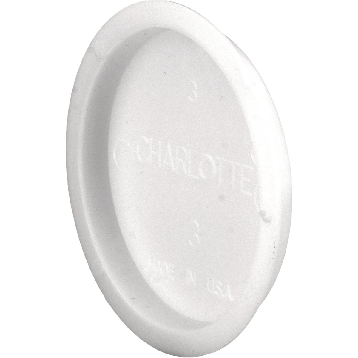Charlotte Pipe 3 In. Schedule 40 DWV PVC Pipe White Test Cap Image 1