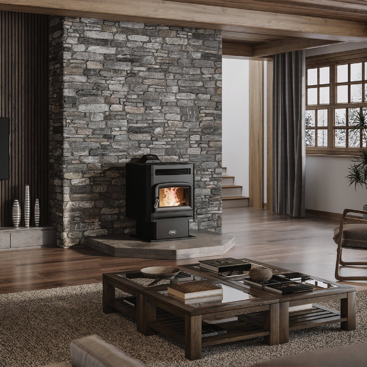 US Stove Ashley 2500 Sq. Ft. Pellet Stove with 90 Lb. Hopper Image 2