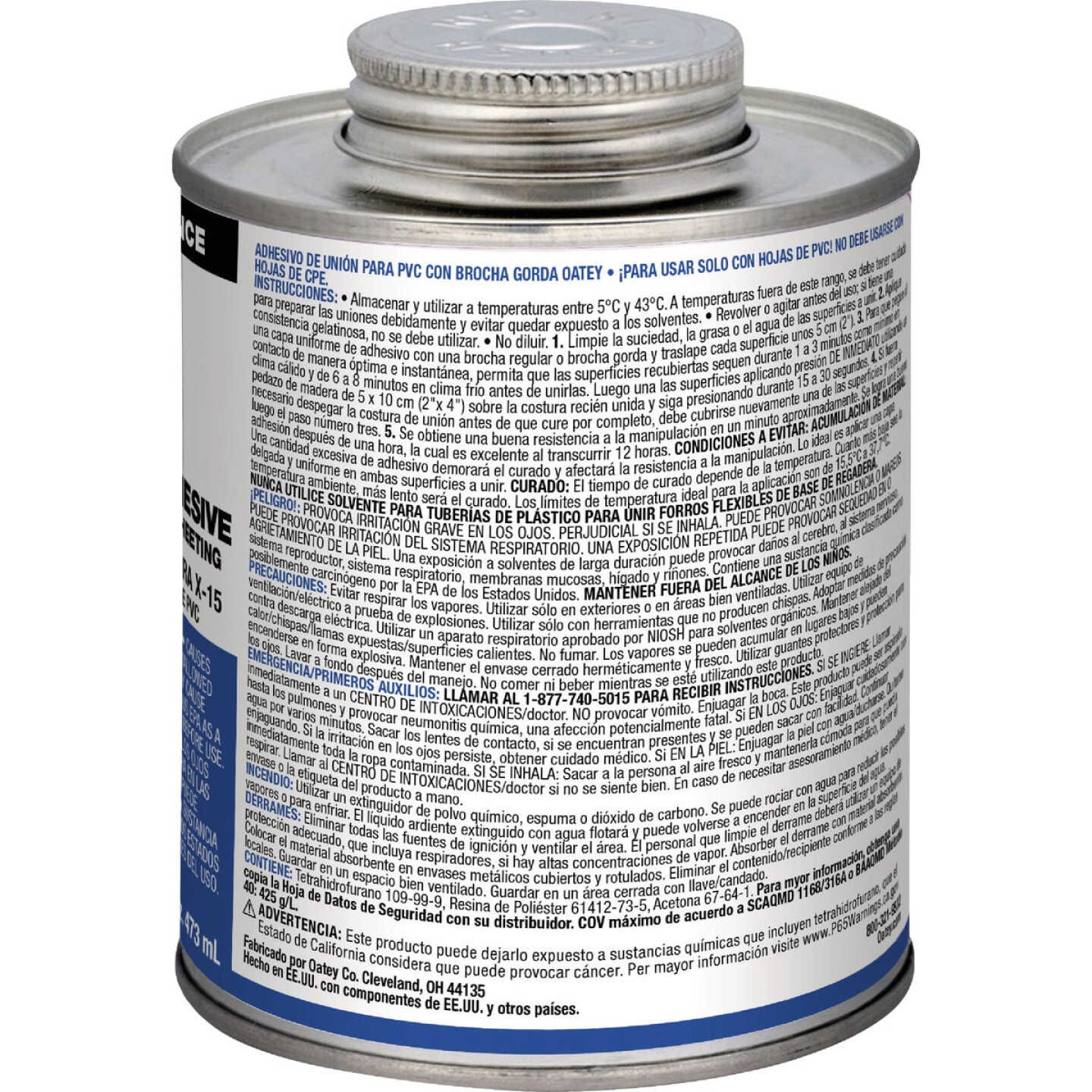 Oatey 16 Oz. Low Voc X-15 Shower Pan Liner Adhesive PVC Cement Image 3