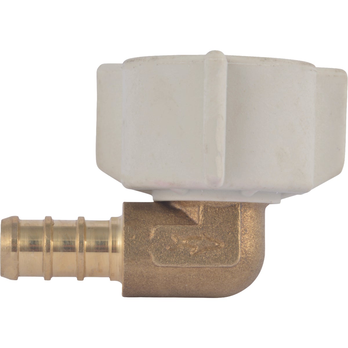 SharkBite 3/8 In. Barb x 1/2 In. NPSM 90 Deg. Brass Swivel 1/4 Bend PEX Elbow Image 3