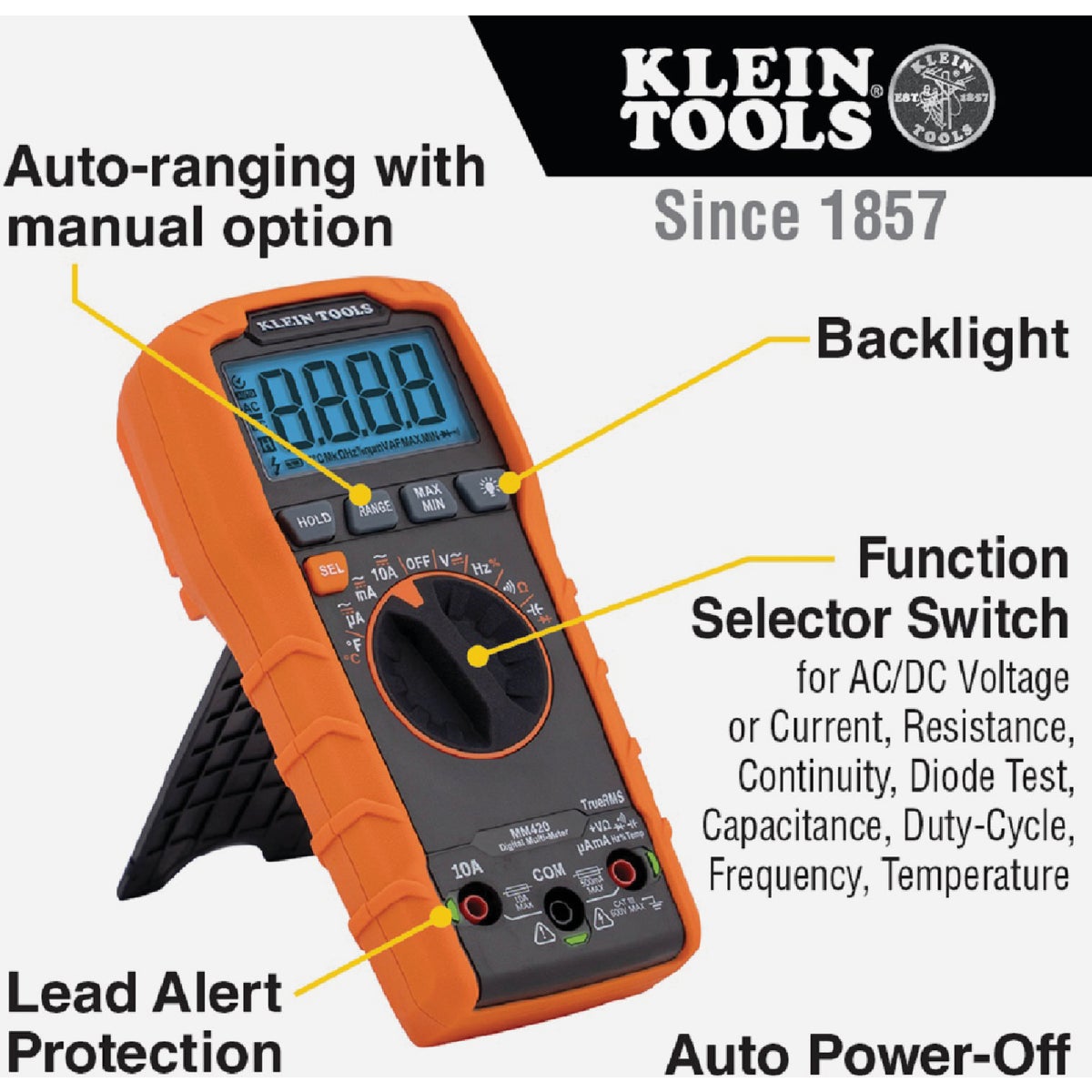Klein 600V Auto Ranging Digital Multimeter Image 7