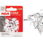 RCA White RG6 or RG59 Nail-In Coaxial Staple (20-Count) Image 1