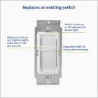 Leviton Decora SureSlide Incandescent/Halogen/LED White Slide Dimmer Switch Image 3