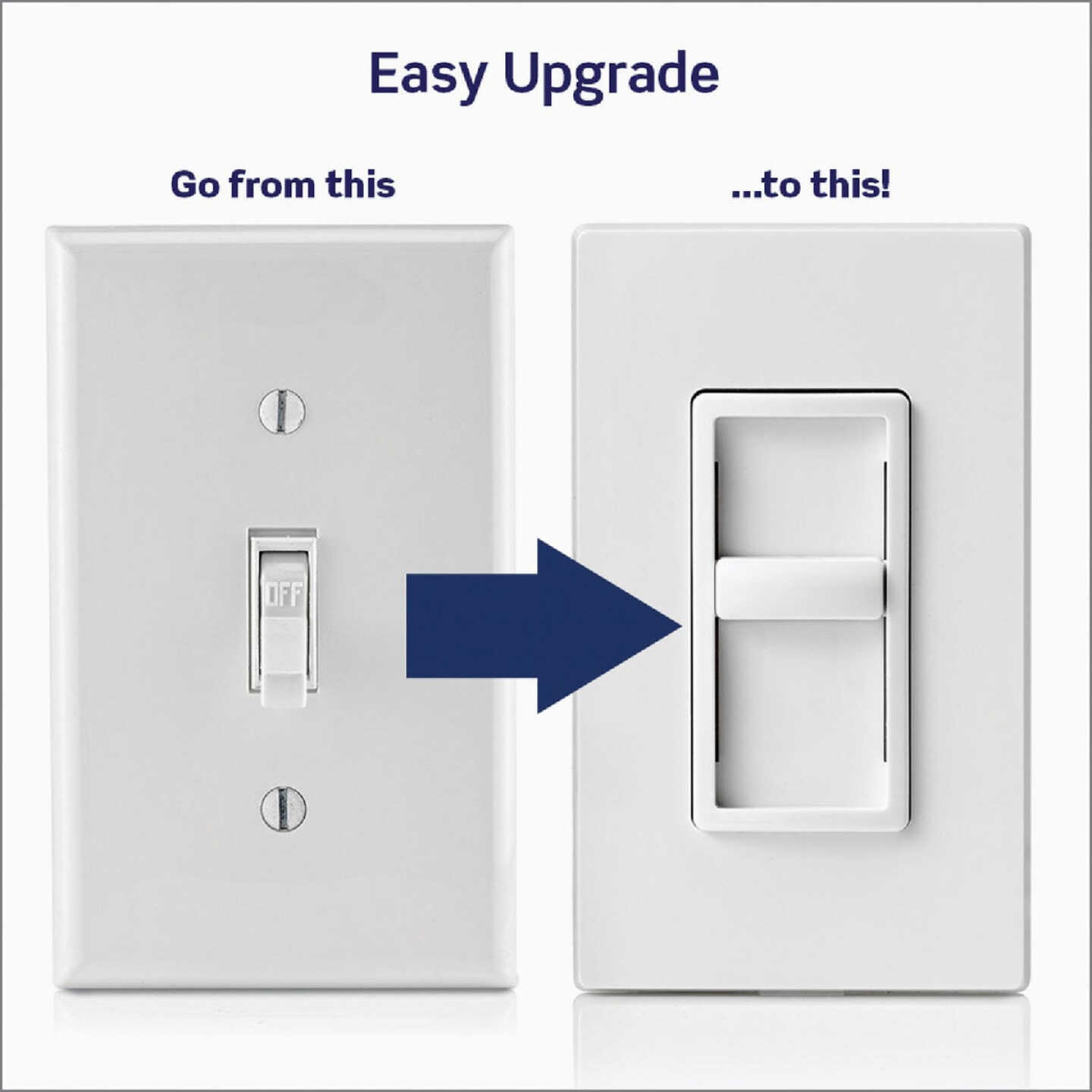 Leviton Decora SureSlide Incandescent/Halogen/LED White Slide Dimmer Switch Image 2