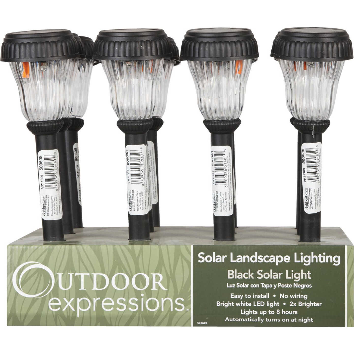 Outdoor Expressions Black 2.10 Lumens Plastic Solar Path Light Image 4