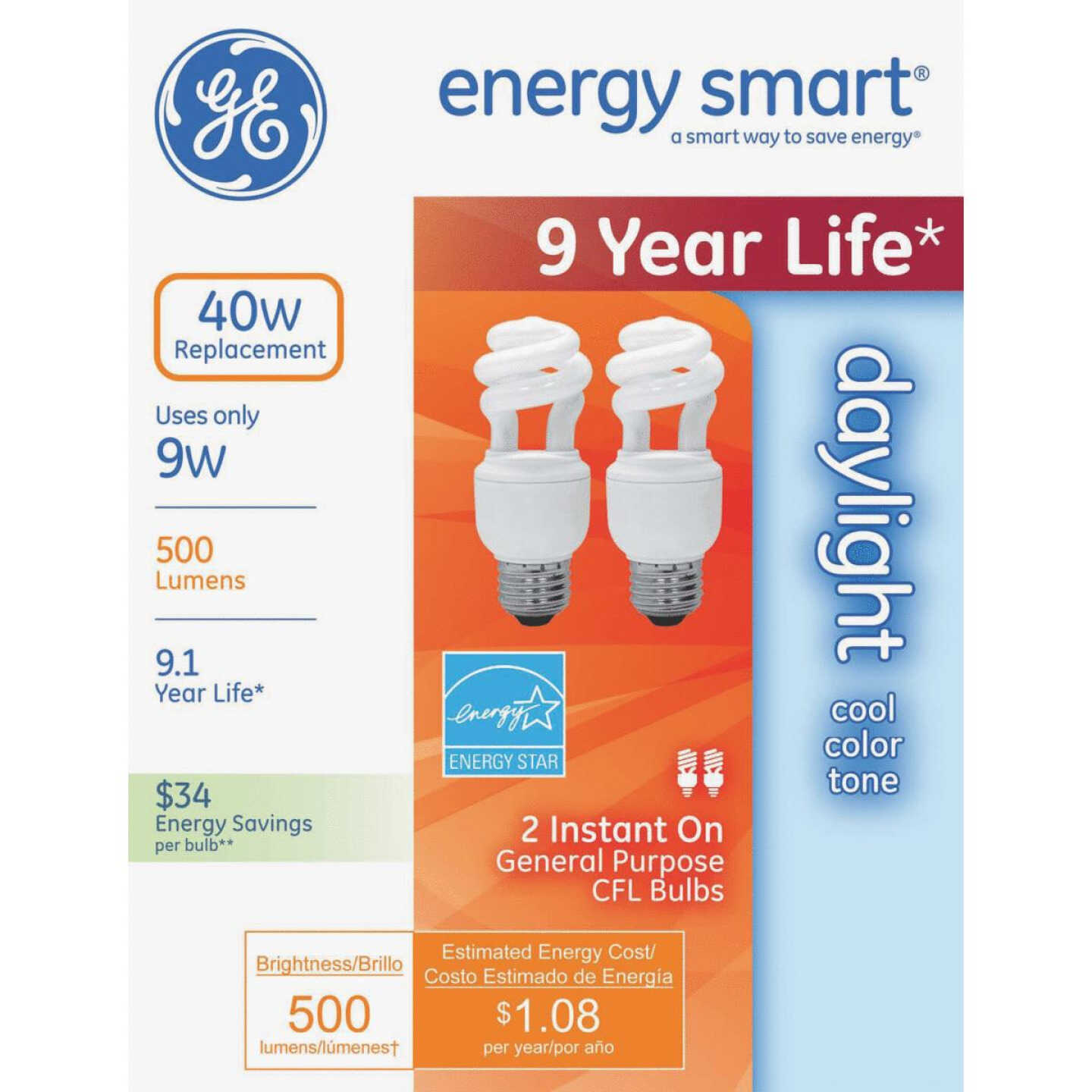 2PK 10W DAY CFL BULB Image 1