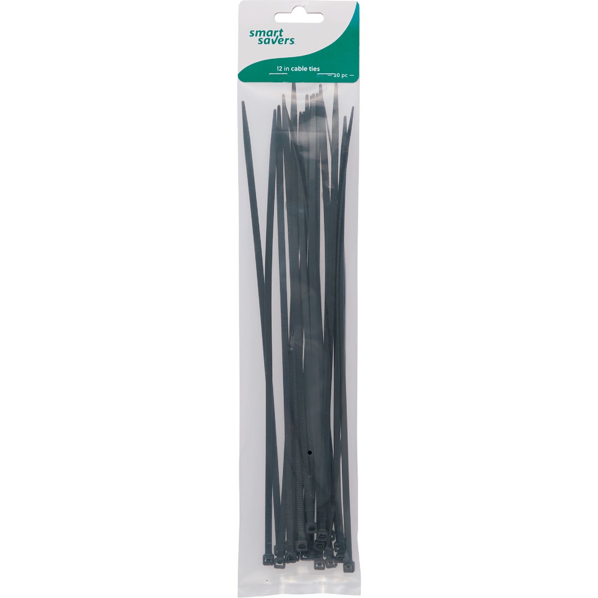 Smart Savers 12 In. x 0.19 In. Black Nylon Cable Tie (20-Pack)