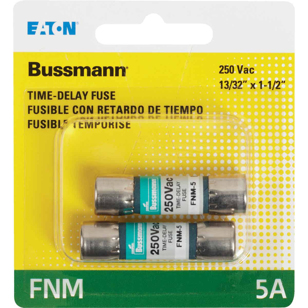 Bussmann 5A Fusetron FNM Cartridge General Purpose Time Delay Cartridge Fuse (2-Pack) Image 2