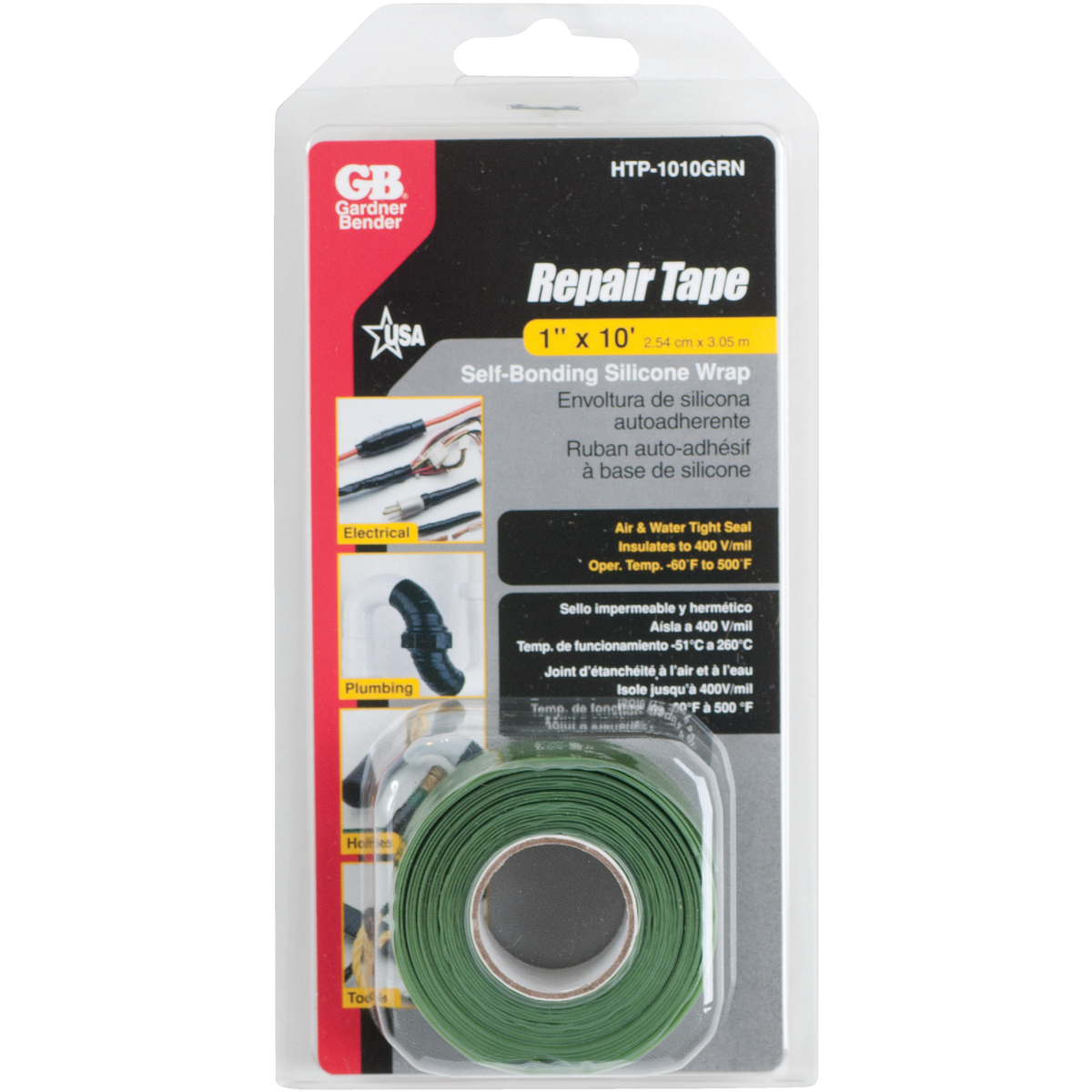 Gardner Bender Green 1 In. x 10 Ft. Self-Bonding Silicone Wrap