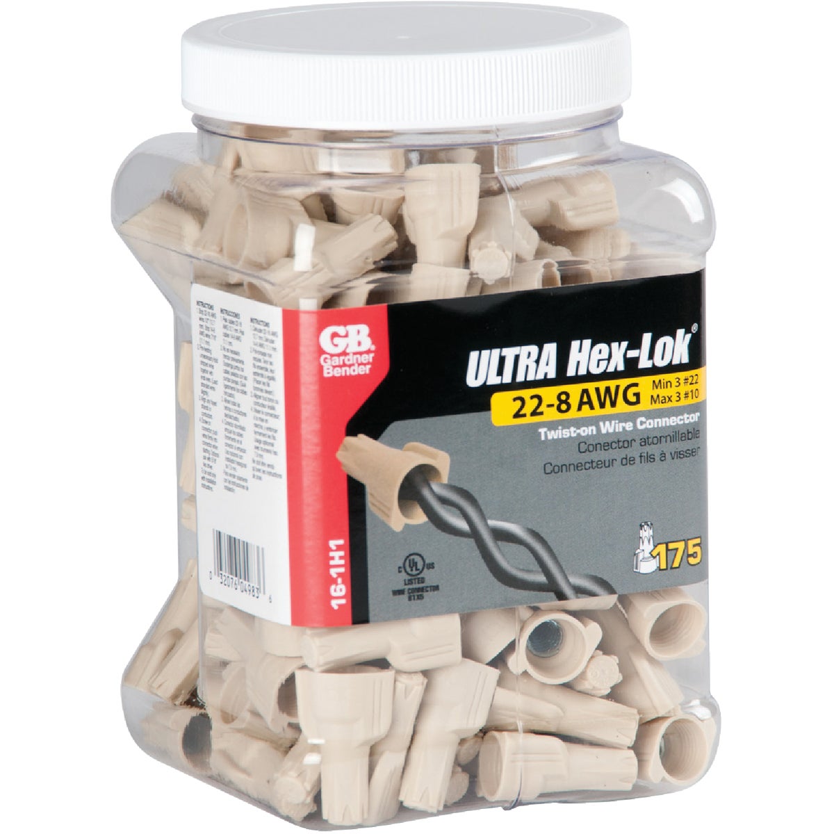 Gardner Bender Hex-Lok Ivory 22 AWG to 8 AWG Wire Connector (175-Pack) Image 1