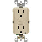 Leviton SmartlockPro Self-Test 15A Ivory Residential Grade Rounded Corner 5-15R GFCI Outlet Image 2