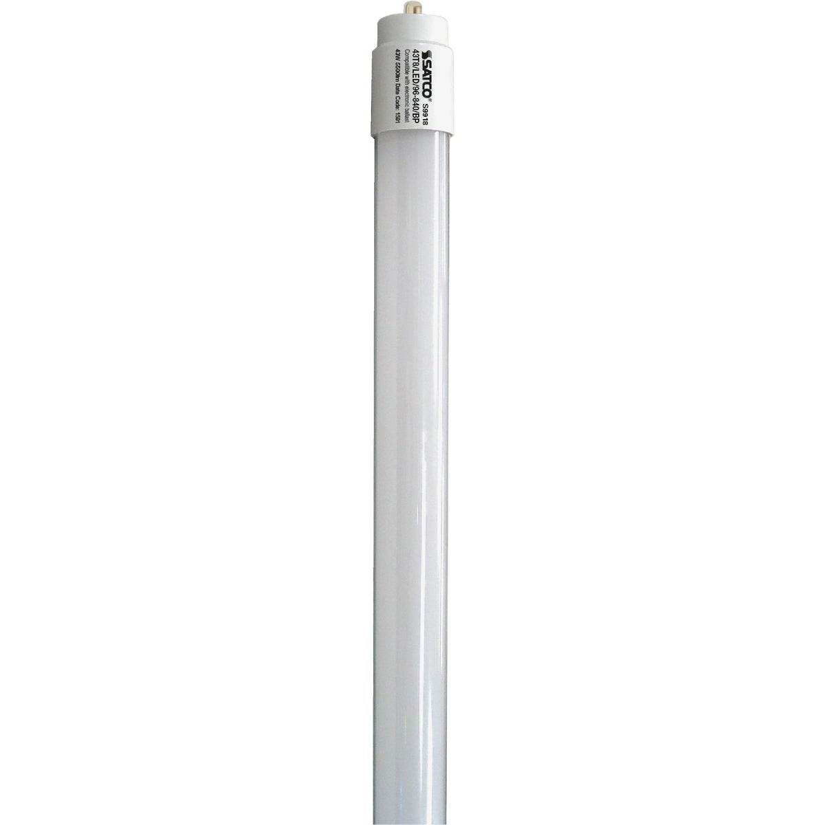 Satco 59W Equivalent 96 In. Cool White T8 Single Pin Ballast Bypass DLC Certified LED Tube Light Bulb Image 1