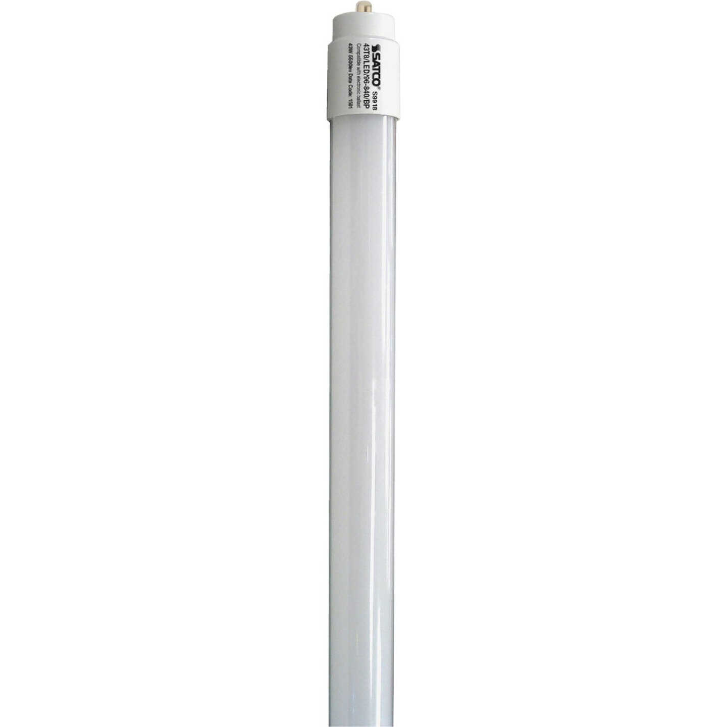 Satco 59W Equivalent 96 In. Cool White T8 Single Pin Ballast Bypass DLC Certified LED Tube Light Bulb Image 1