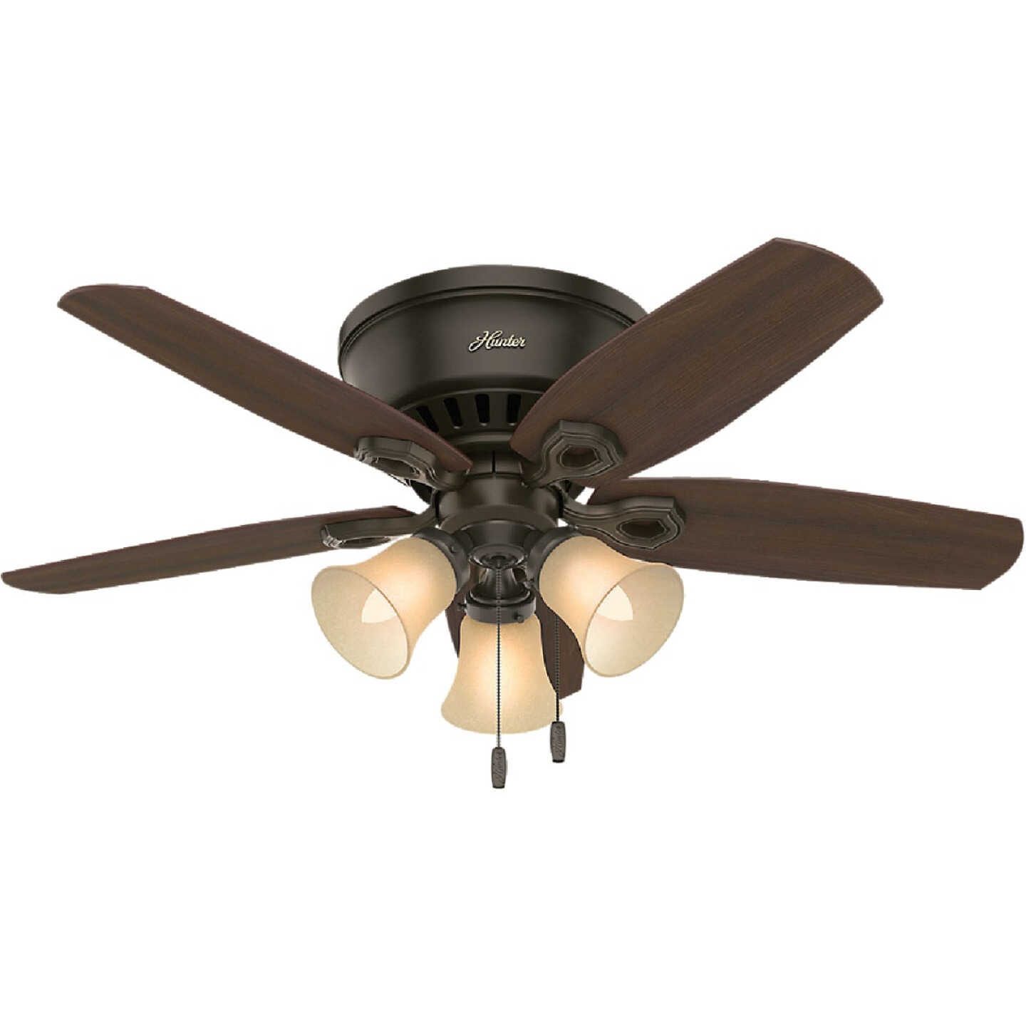 Hunter Builder Low Profile 42 In. New Bronze Ceiling Fan with Light Kit Image 1