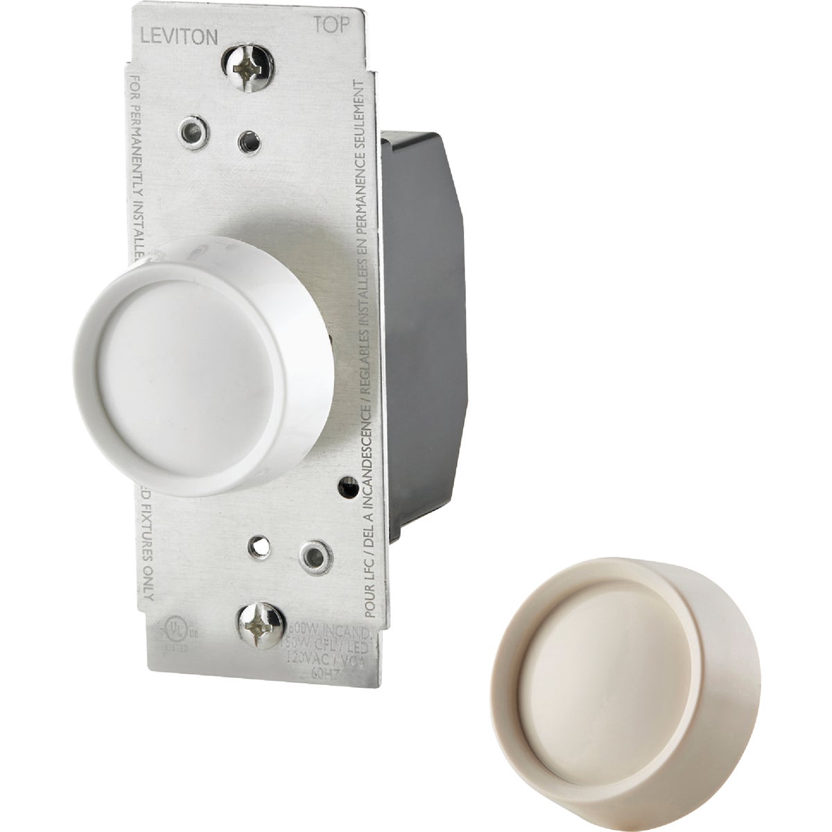 Leviton Trimatron White/Light Almond Push On/Off Rotary Dimmer Switch Image 2