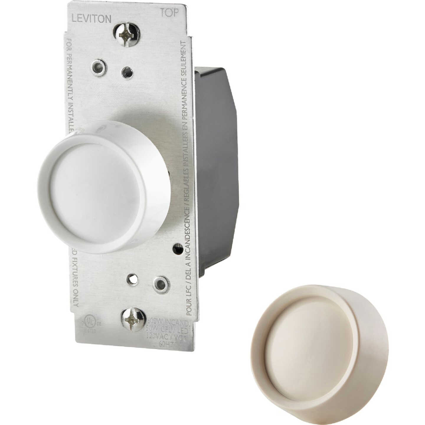 Leviton Trimatron White/Light Almond Push On/Off Rotary Dimmer Switch Image 2
