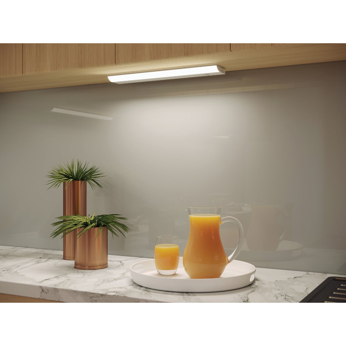 Good Earth Lighting 18 In. Direct Wire White LED Under Cabinet Light Bar Image 2