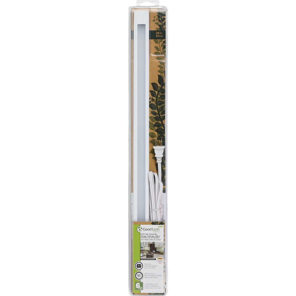 Good Earth Lighting 24 In. Plug-In White LED Under Cabinet Light Bar Image 2