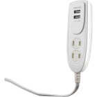 Woods 2 Power & 2 USB White Desktop USB Charger Image 1