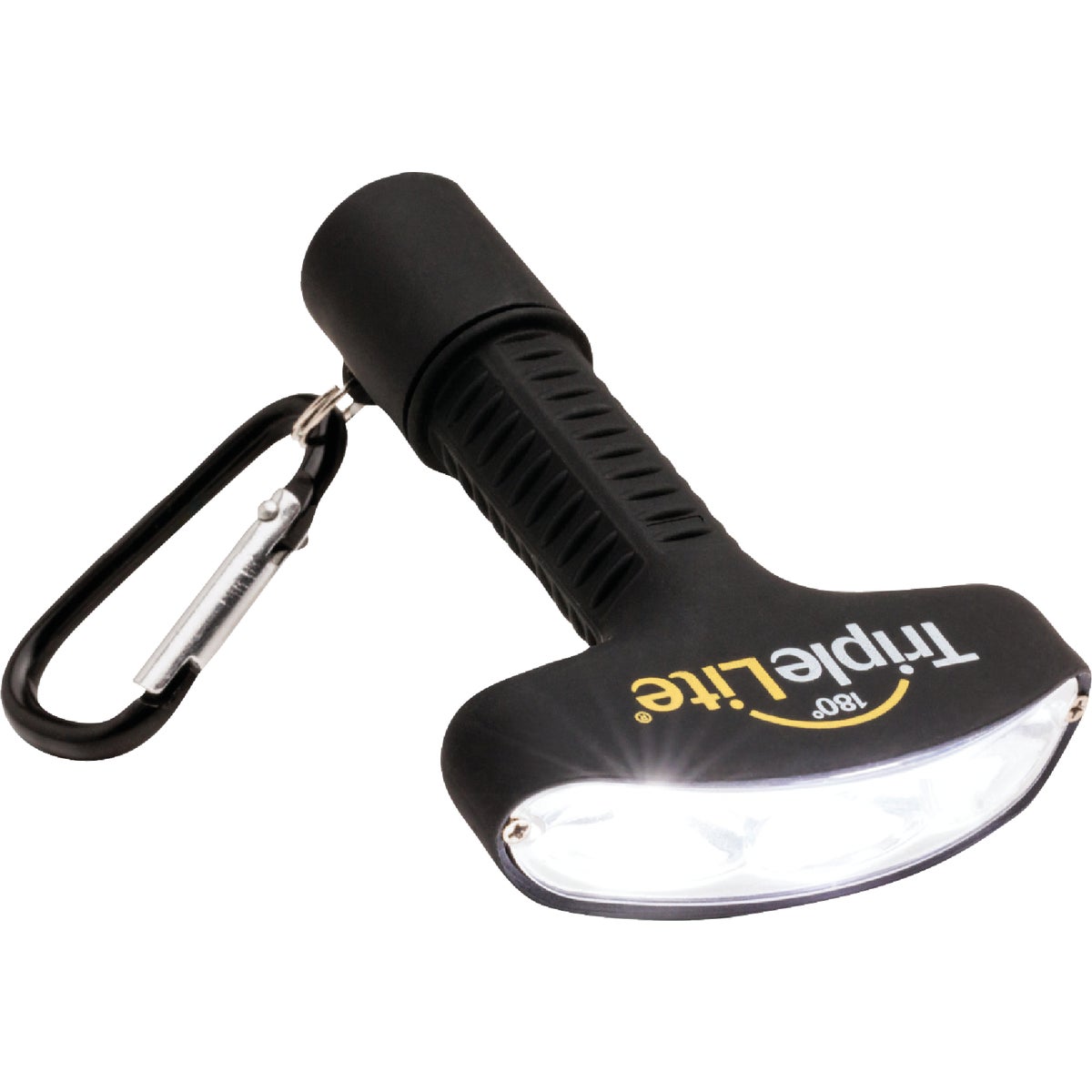 TripleLite 50 Lm. Black 180 Deg Mini LED Flashlight with Carabiner Image 2