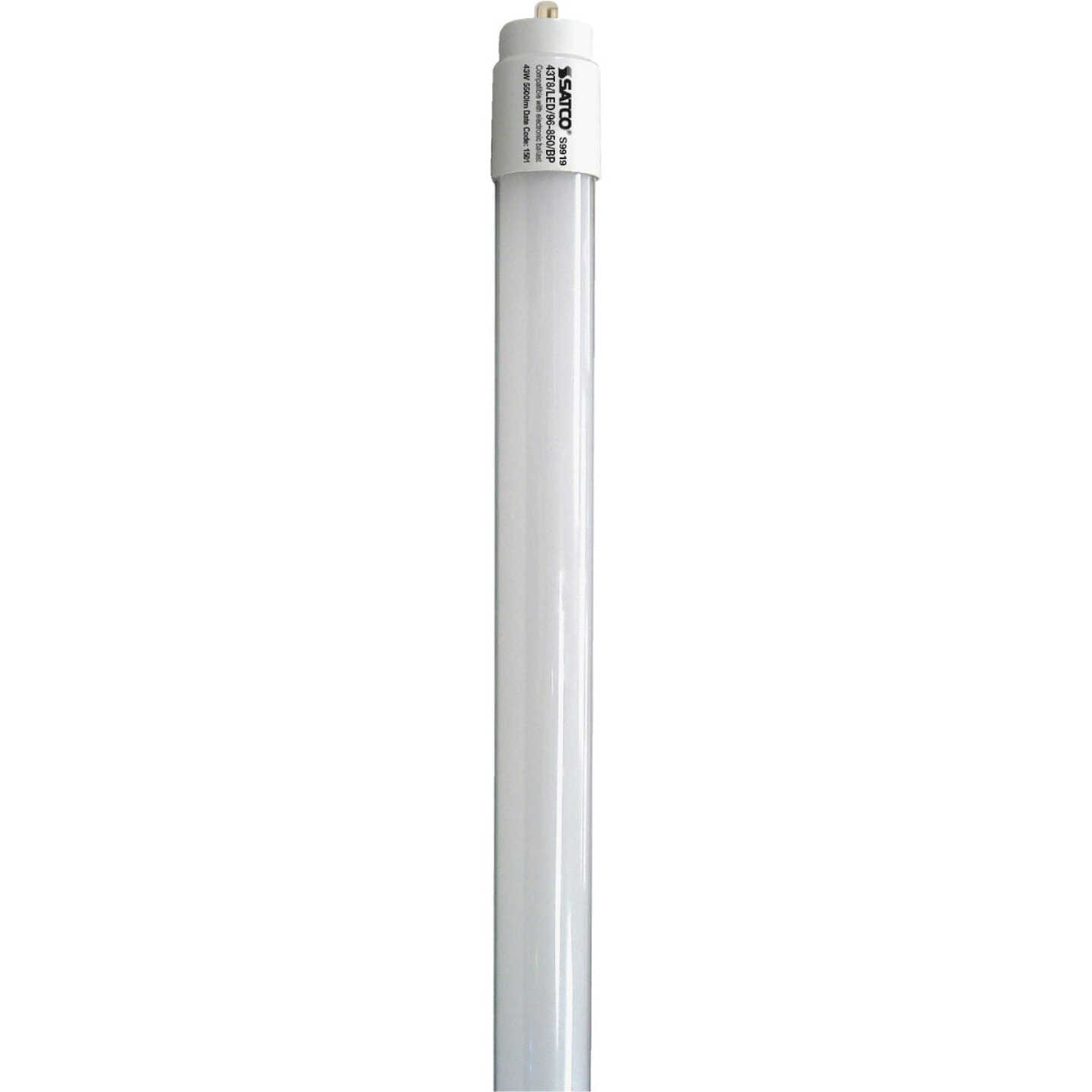 Satco 59W Equivalent 96 In. Natural Light T8 Single Pin Ballast Bypass DLC Certified LED Tube Light Bulb Image 1