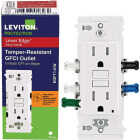 Leviton Lever Edge Self-Test 15A White Tamper-Resistant GFCI Duplex Outlet Image 1