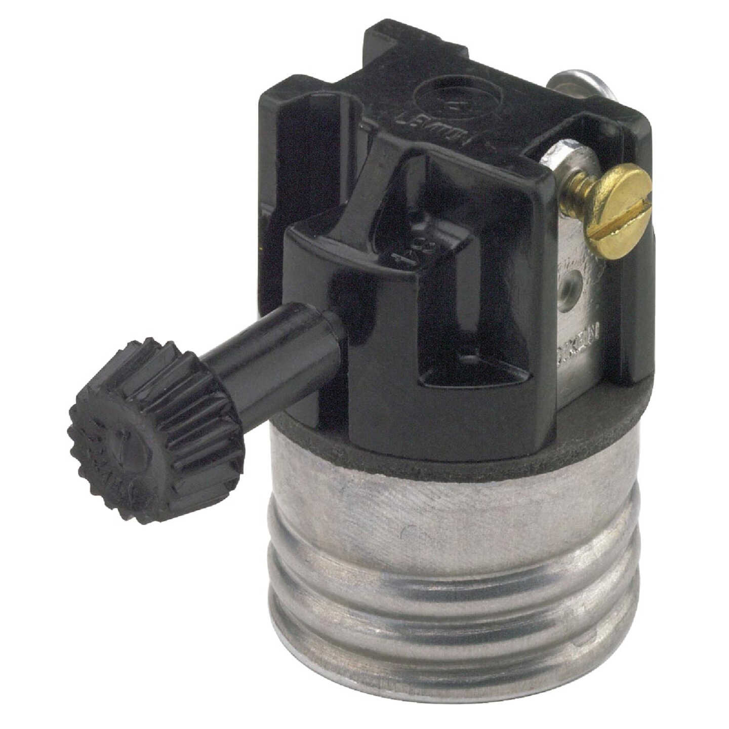 Leviton Turn-Knob Medium Base Black Phenolic 3-Way Interior Lamp Socket Image 1