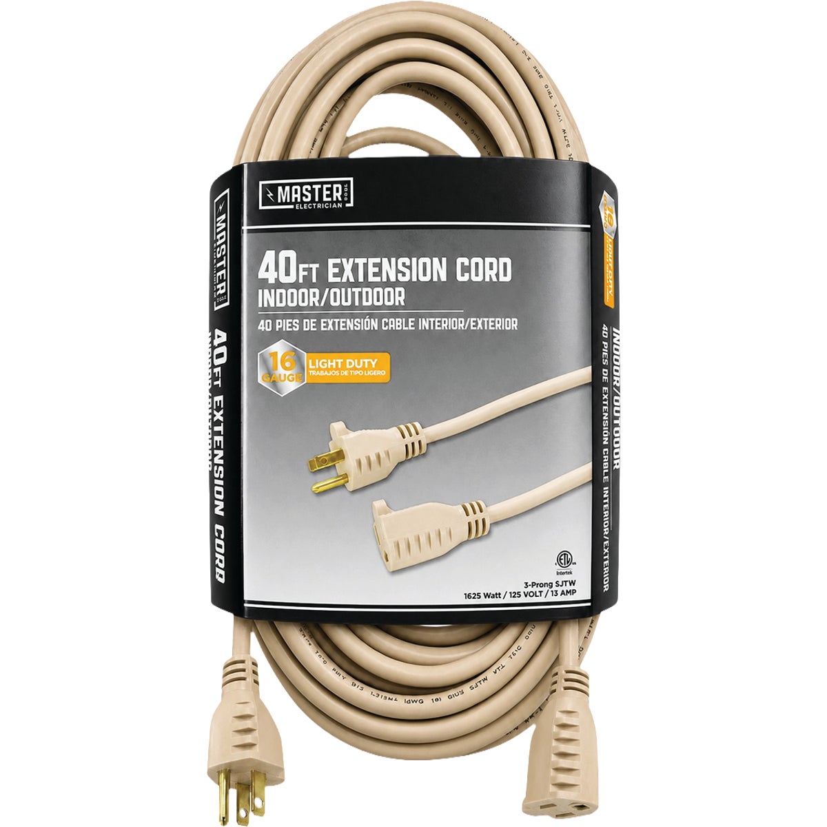 Master Electrician 40 Ft. 16/3 Light-Duty Tan Deck Extension Cord