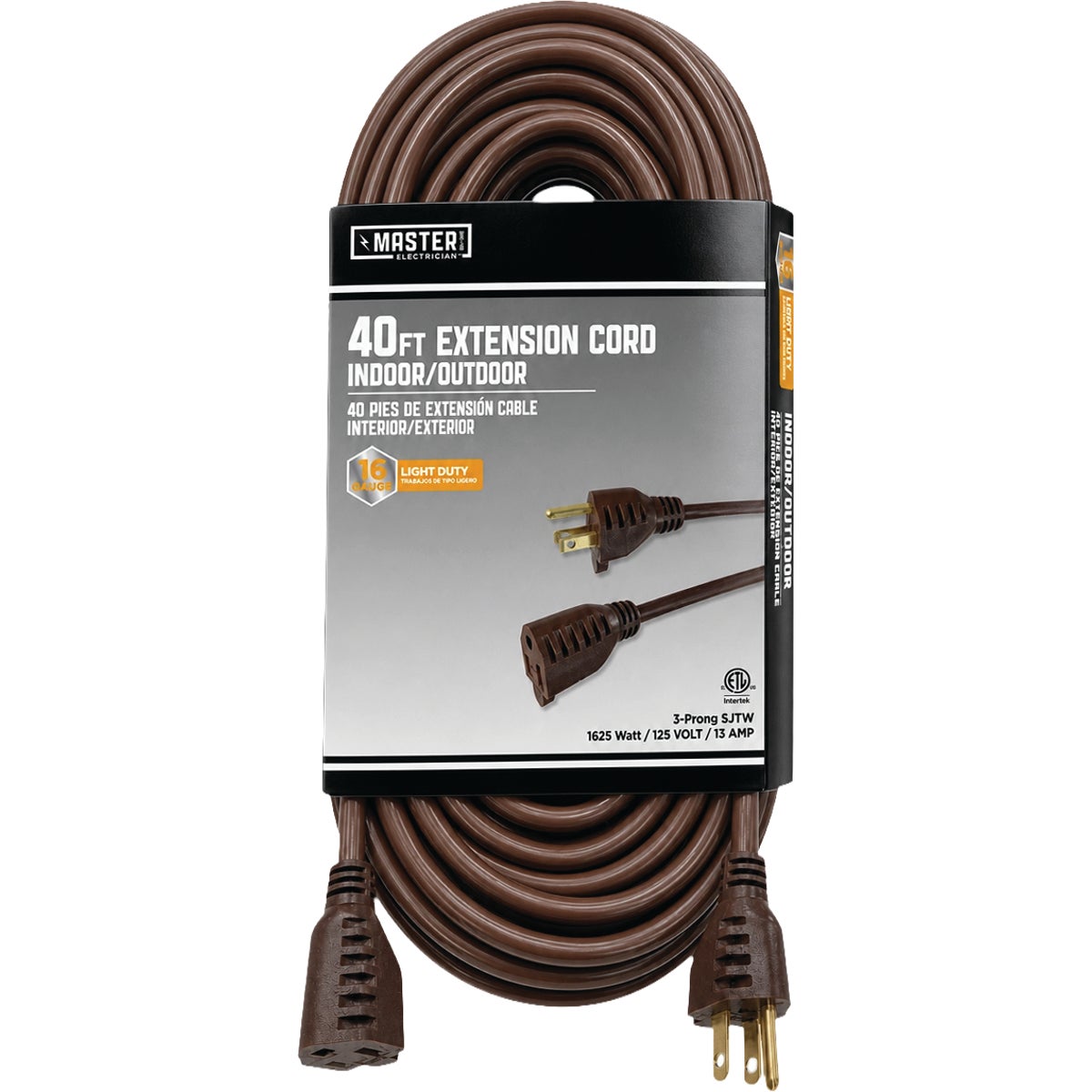 Master Electrician 40 Ft. 16/3 Light-Duty Brown Patio Extension Cord