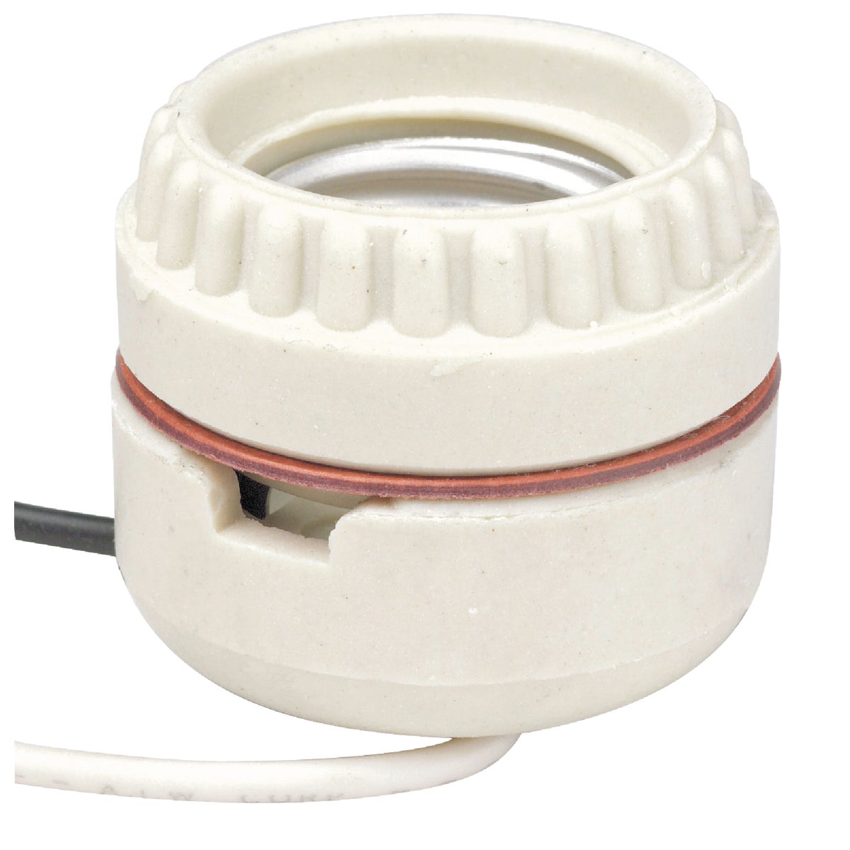 Leviton Keyless Medium Base White Porcelain Lamp Socket Image 1
