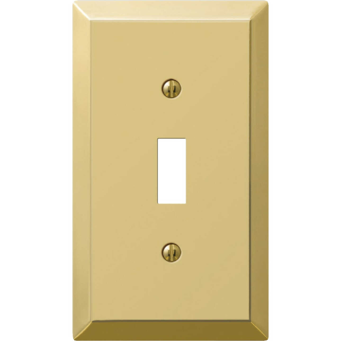 Amerelle 1-Gang Stamped Steel Toggle Switch Wall Plate, Polished Brass Image 1