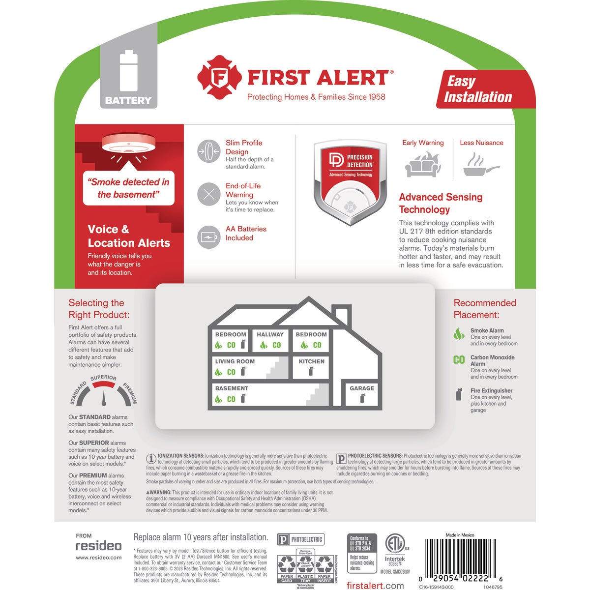 First Alert Battery Powered Photoelectric Combination Alarm with Voice Image 2