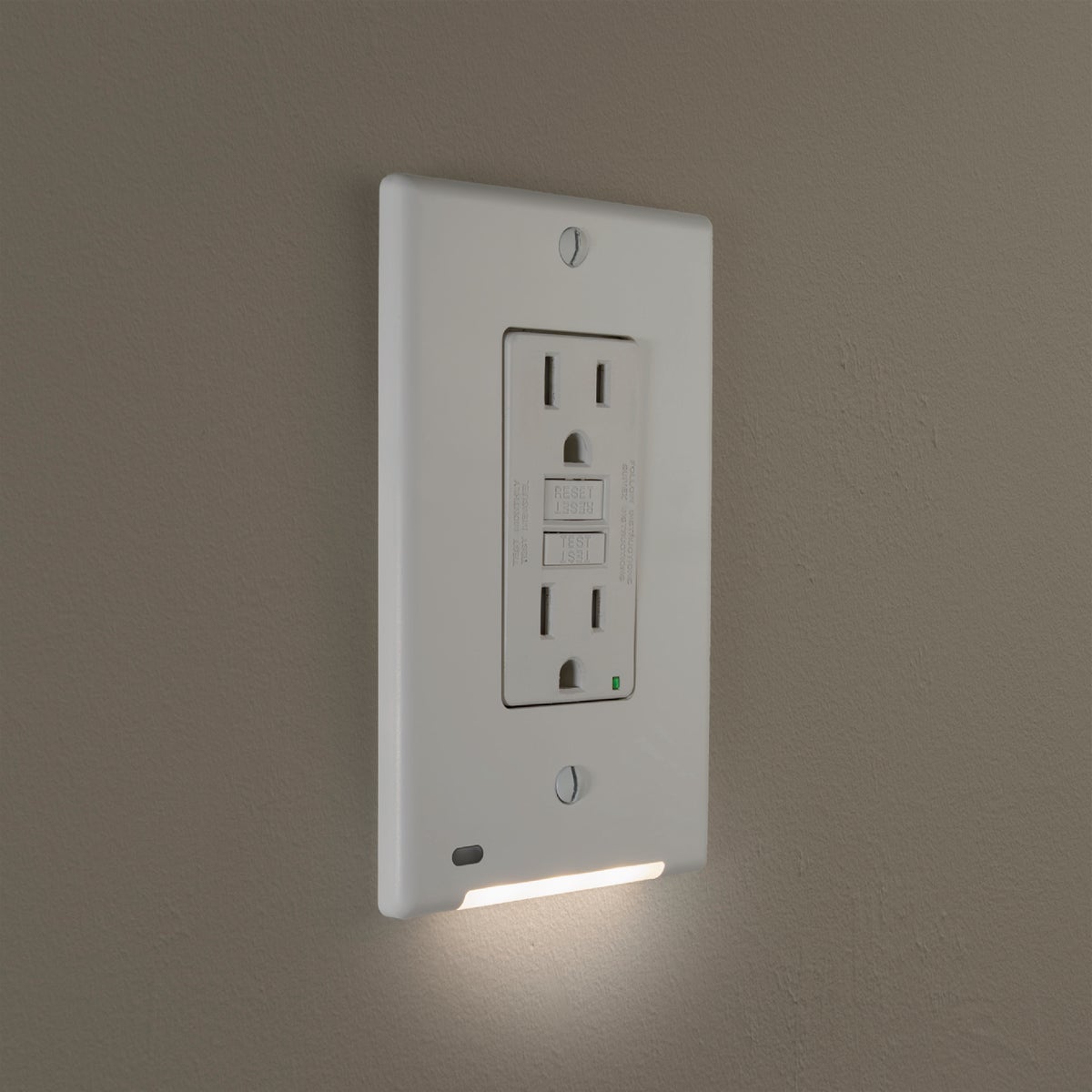 Amerelle LumiCover 1-Gang Universal Wallplate with Built-In Night Light, White Image 2