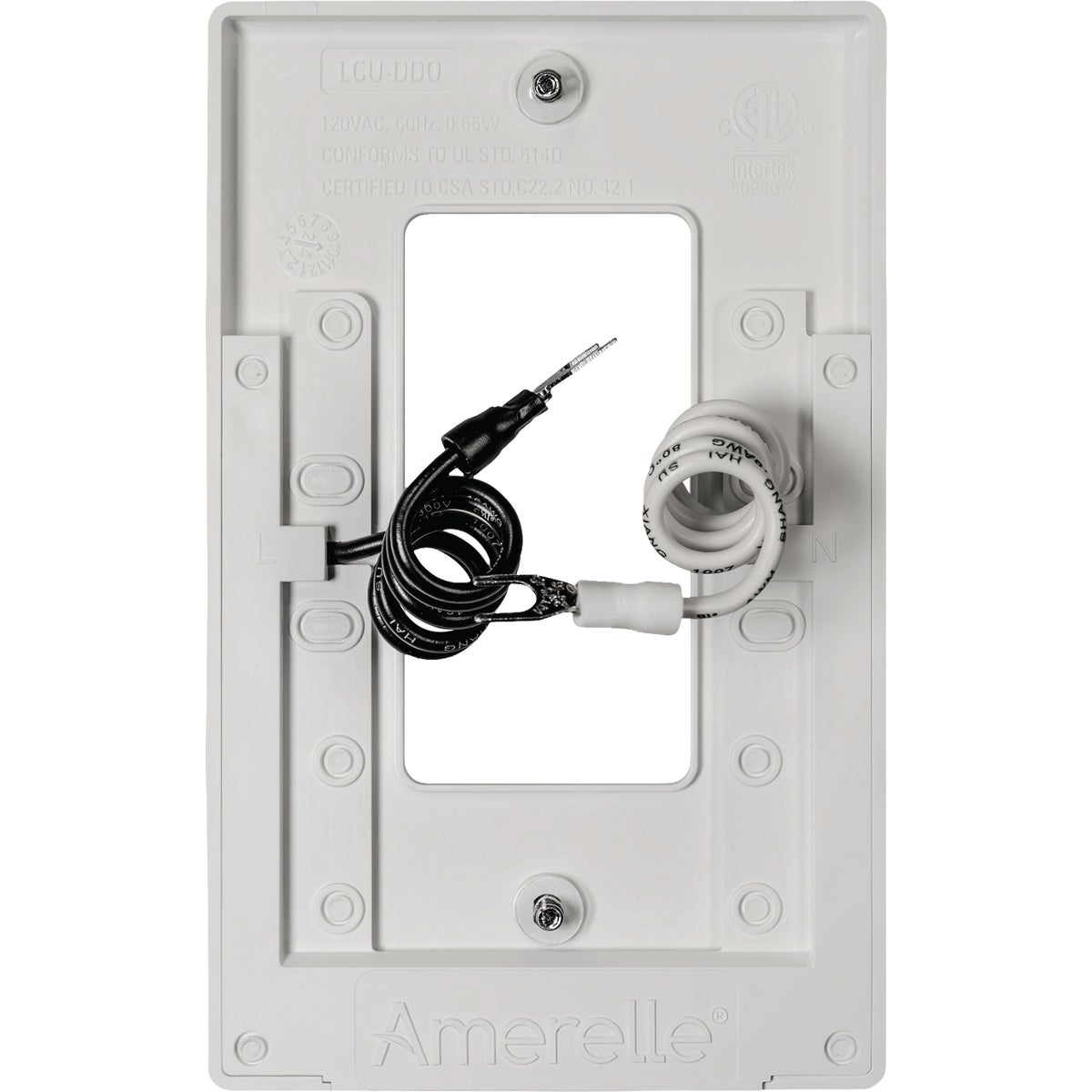 Amerelle LumiCover 1-Gang Universal Wallplate with Built-In Night Light, White Image 4