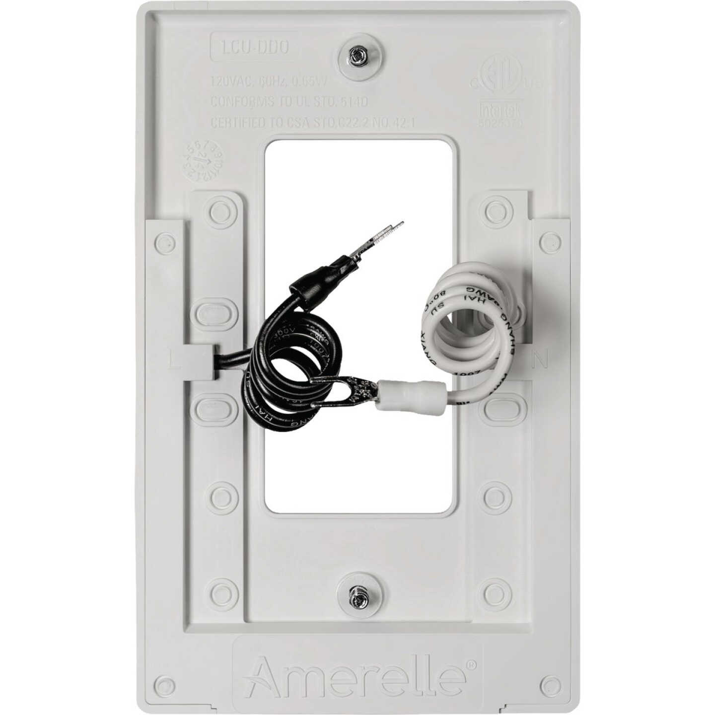 Amerelle LumiCover 1-Gang Universal Wallplate with Built-In Night Light, White Image 4