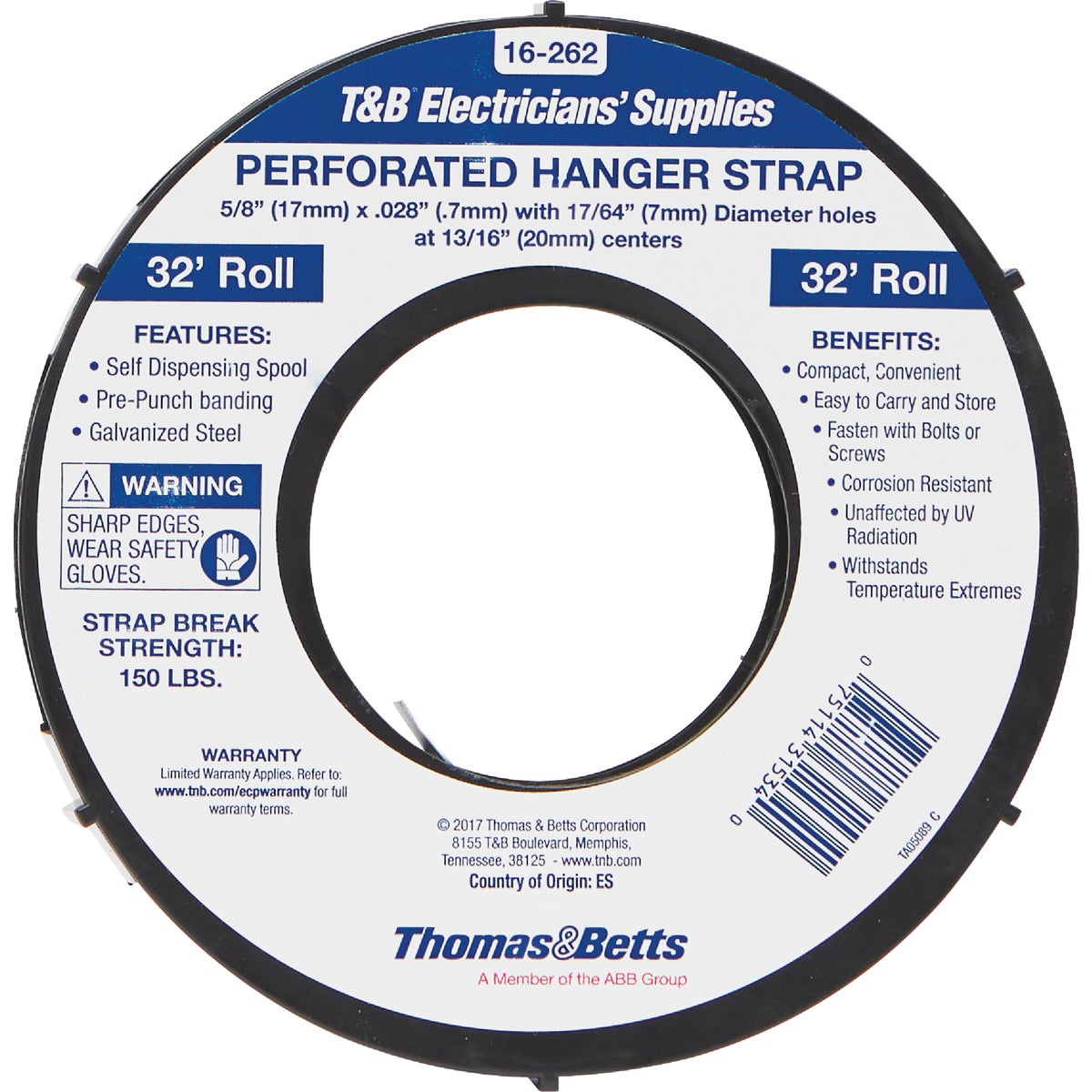 Thomas & Betts 5/8 In. W. x 32 Ft. L. Steel Hanger Strap Image 2