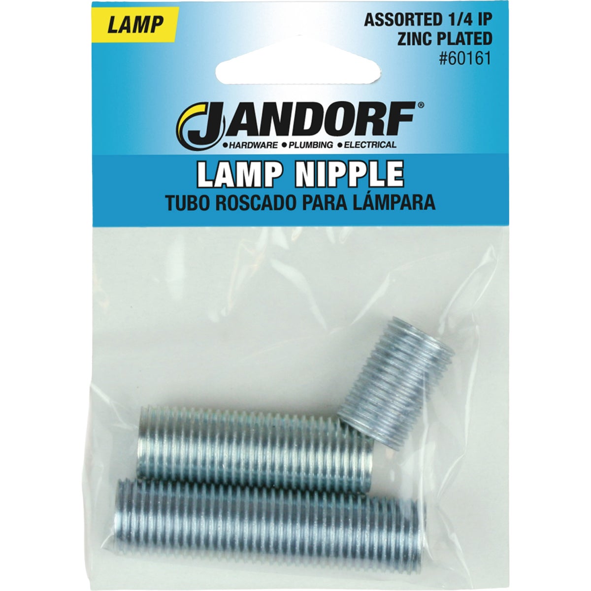 Jandorf 1/4IP Assorted Zinc Plated Nipple (3-Pack) Image 2