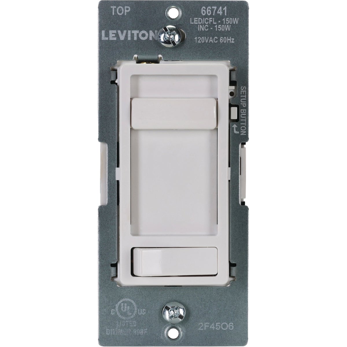 Leviton SureSlide LED/CFL White Slide Dimmer