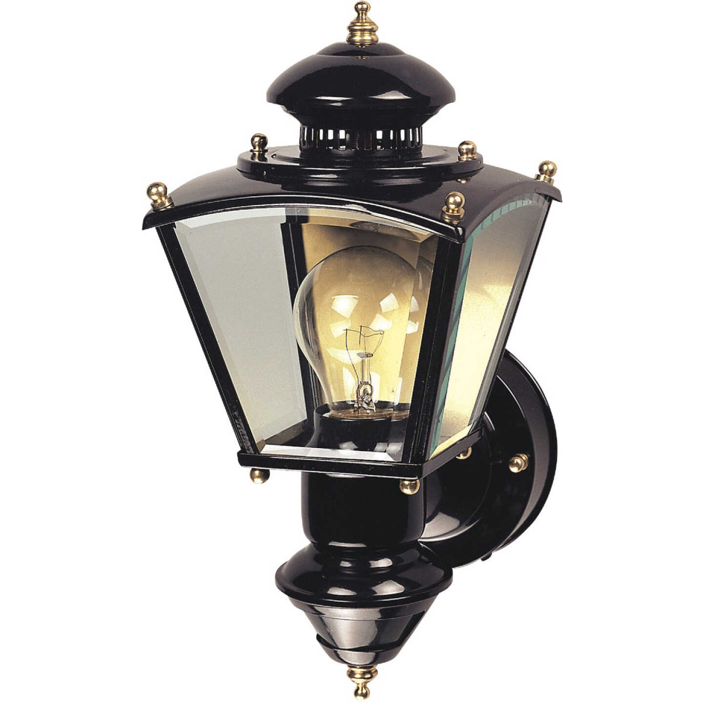 Heath Zenith Black Motion Activated/Dusk-To-Dawn Incandescent Outdoor Wall Light Fixture Image 1