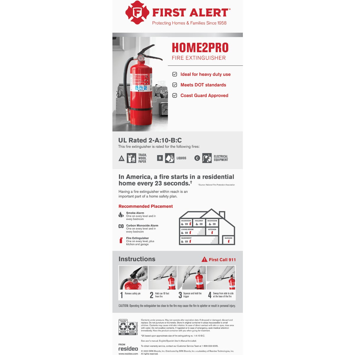 First Alert 2A 10BC Fire Extinguisher Image 3