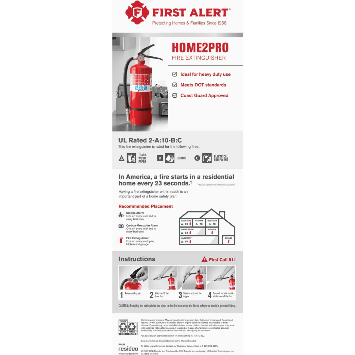 First Alert 2A 10BC Fire Extinguisher Image 3