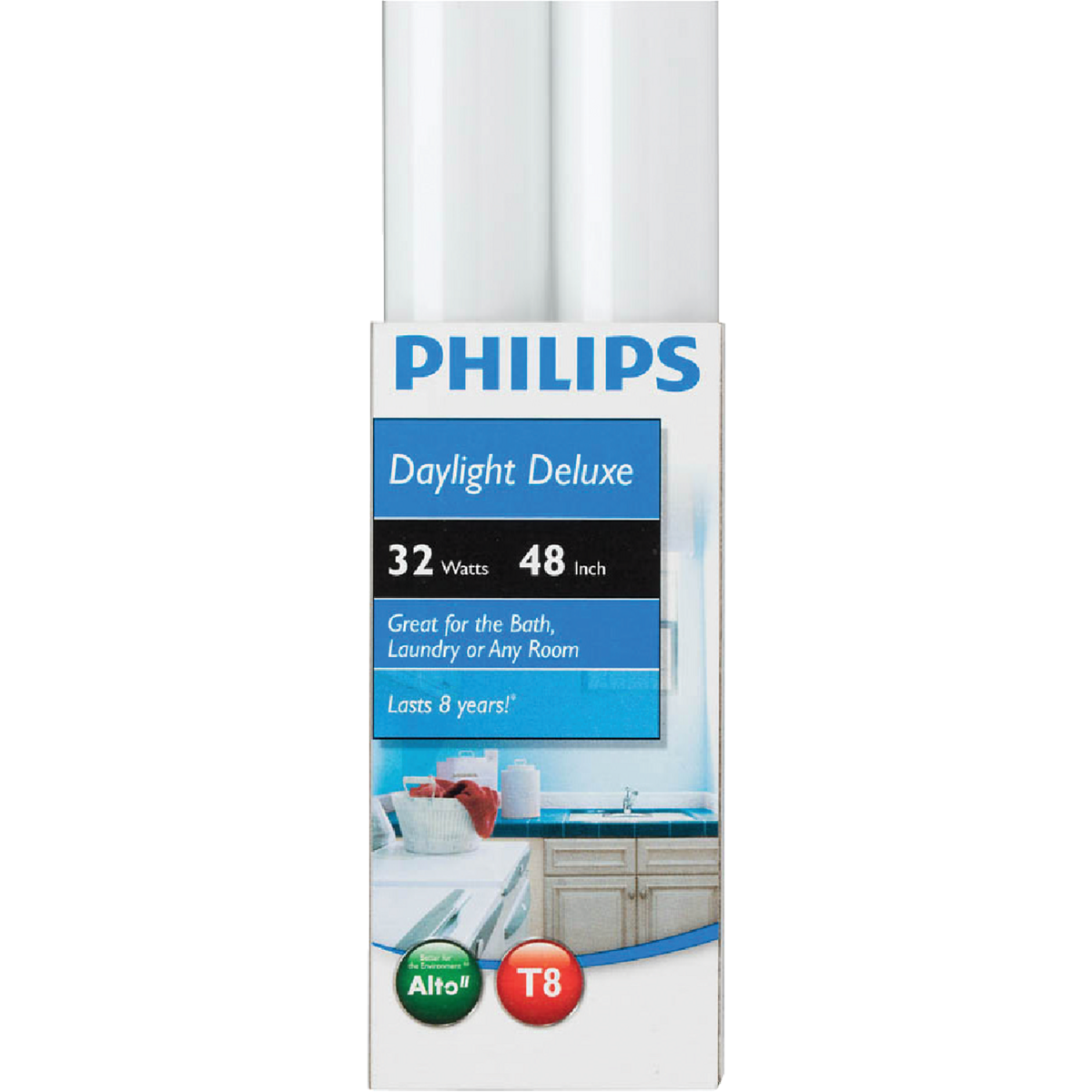 Philips ALTO 32W 48 In. Daylight Deluxe T8 Medium Bi-Pin Fluorescent Tube Light Bulb (2-Pack) Image 2