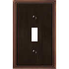 Amerelle Metro Line 1-Gang Cast Metal Toggle Switch Wall Plate, Aged Bronze Image 1