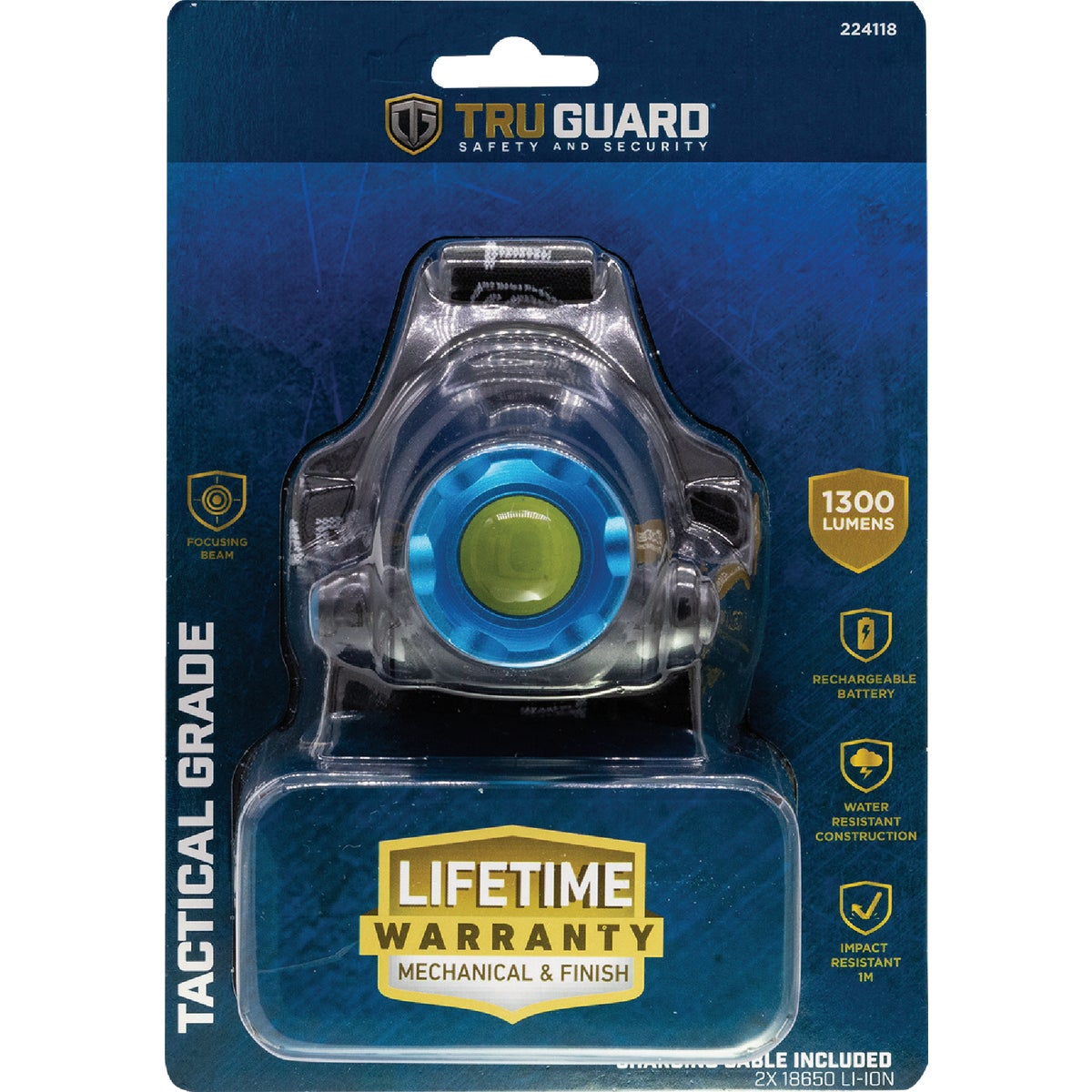TruGuard 1300 Lm. Rechargeable LED Tactical Headlamp Image 2