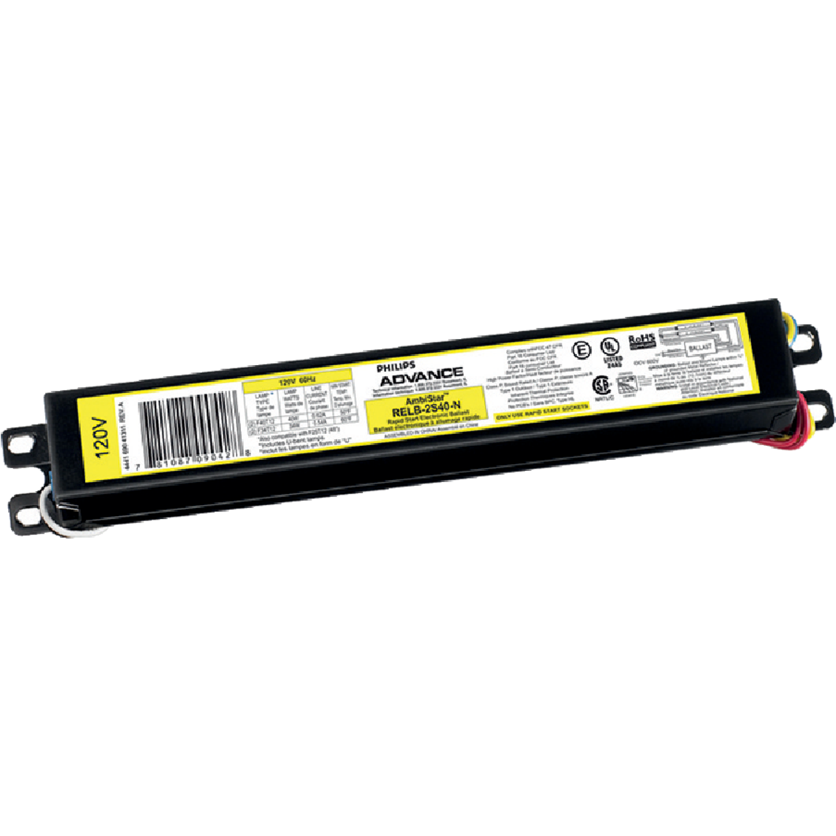Philips Advance Rapid Start 75W 120V/277V 1 or 2 Lamp Electronic Ballast Image 2
