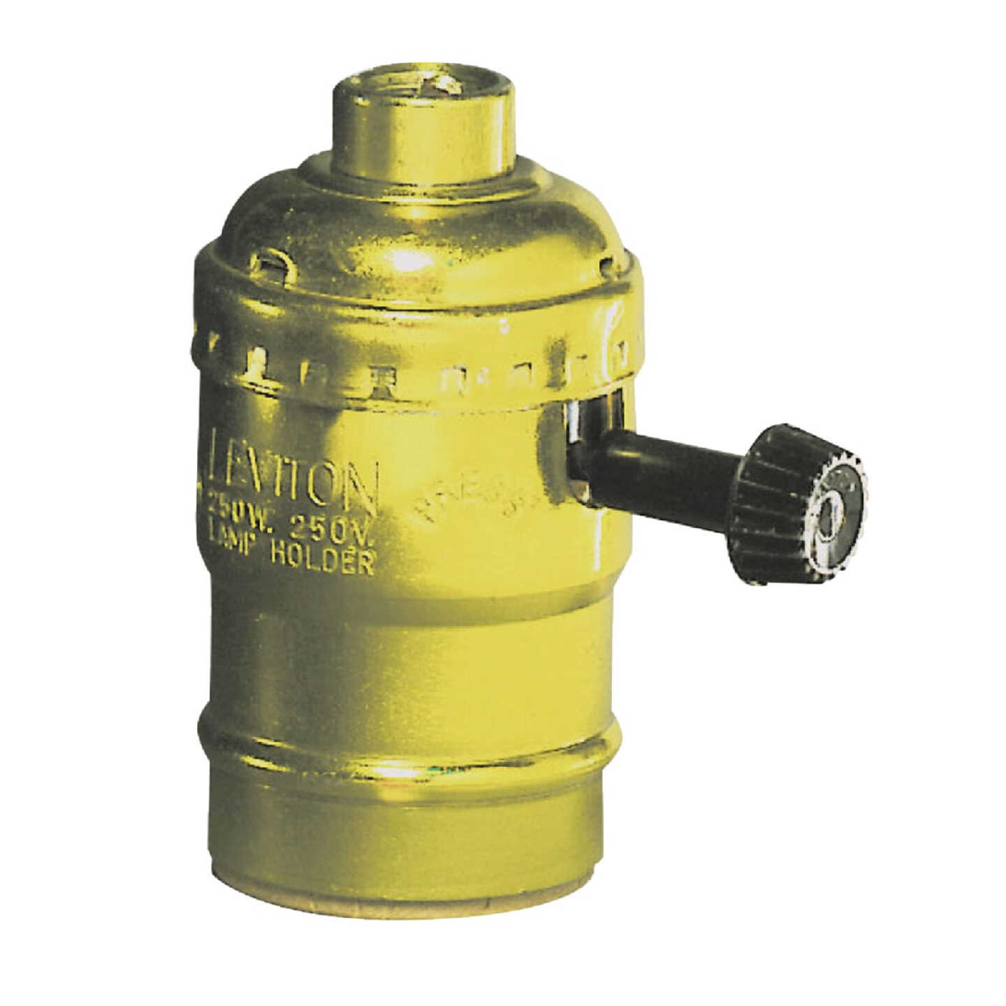 Leviton Turn-Knob Medium Base Polished Gilt Lamp Socket Image 1